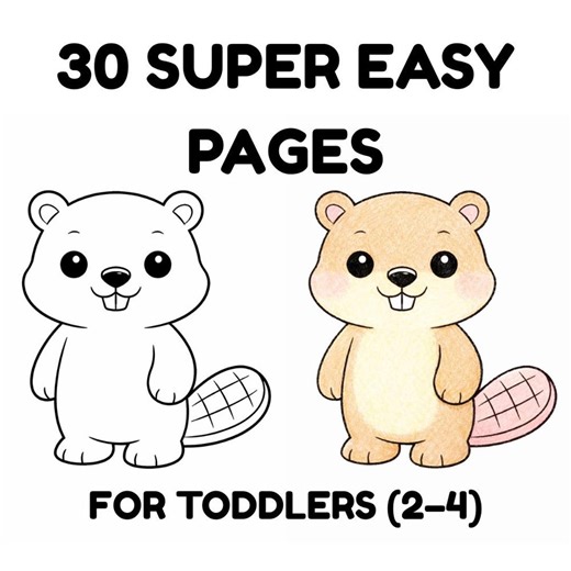 Super Easy Forest Coloring Book for Toddlers (ages 2–4) | 30 Simple Animal Pages | Super Easy Printable PDF - Etsy