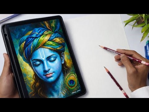 Draw With Me - Shree Krishna Drawing, Step By Step Shree Krishna Drawing, Outline Tutorial 😍