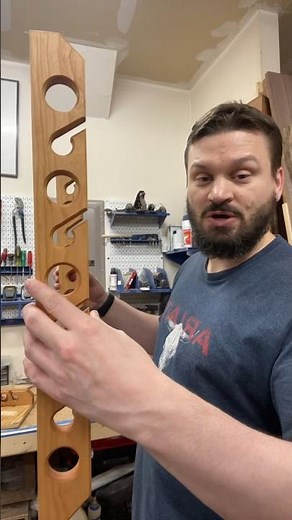 Fishing rod holder made from solid cherry hardwood: easy mount to the wall or ceiling with hardware