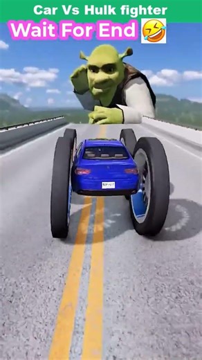 Car Vs Hulk fighter 🚗 Stunt highest #shorts #gta #gta5 #trending #videoviral #hulk