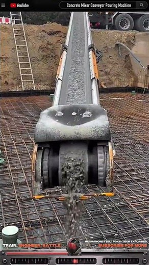 Concrete mixer conveyor machine POURS foundation concrete