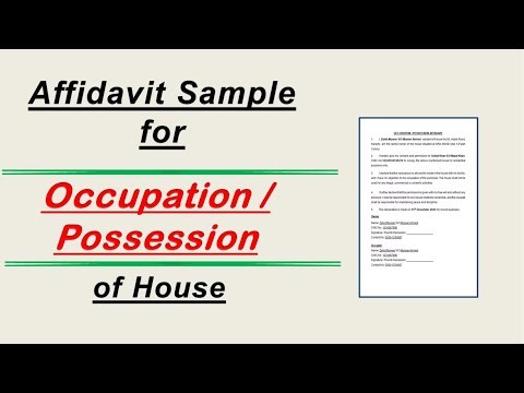 125 - House Occupation / Possession Affidavit Sample - Complete & Easy Format