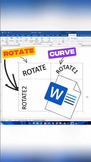 Rotate or Curve text in MS word with Keyboard Shortcut. #msword