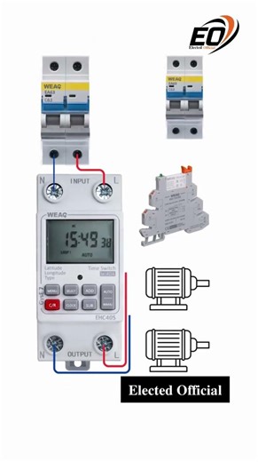 Controlling Two Motors with a Timer and Slim Relays#eeathleakagecircuitbrea ker #industrial#youtube