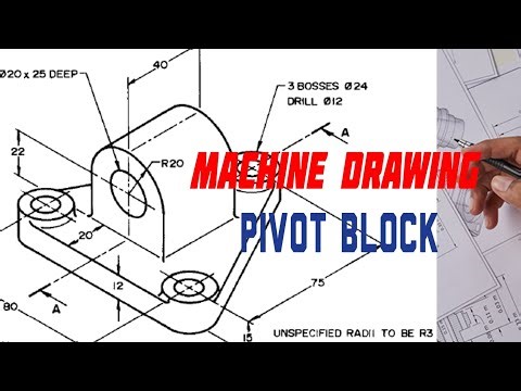 MACHINE DRAWING 4 _Orthographic projection in | Technical drawing | Engineering drawing