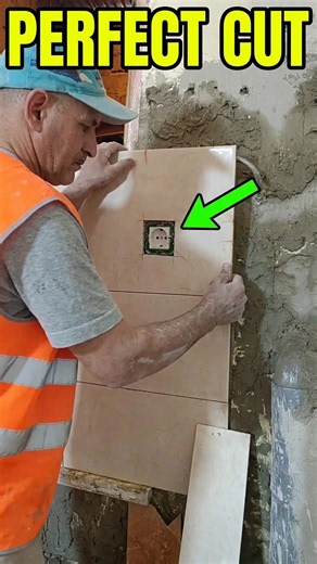 How to cut and install ceramic tiles around an electrical outlet accurately