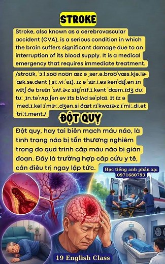 "Đột Quỵ" tiếng Anh là gì #19englishclass #vocabulary #booktok #19english #podcast
