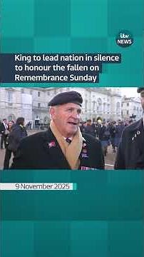 King to lead nation in silence to honour the fallen on Remembrance Sunday #itvnews #news