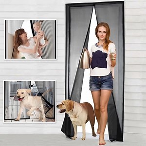 NEWEEN Magnetic Screen Door - The Original Self-Closing, Pet Friendly Walk Through Door Screen Magnetic Closure (30 x 80 inch) - Retractable Screen Door Mesh Keeps Bugs Out - Magnet Screen Door