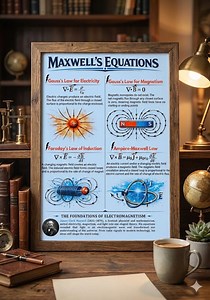 Maxwell's Equations Poster, Electromagnetism Physics, Science Study Room (digital Download) - Etsy