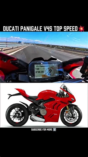 Ducati Panigale V4S Top Speed💥 | 0-299 Acceleration | #ducati #panigalev4s #topspeed #acceleration