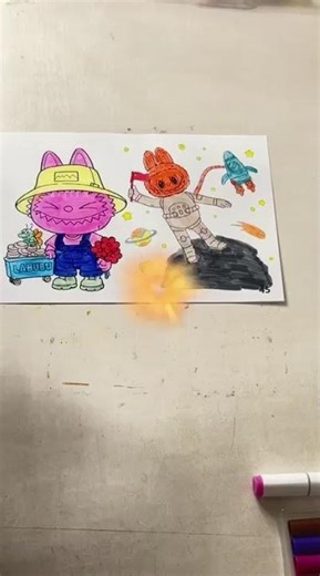 Labubu Space Adventure 🚀 Cute Coloring