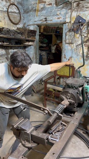 Heavy Duty Iron Wire Spring Making on Vintage Old Lathe Machine | Simple Workshop Method #shorts