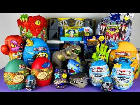 Jurassic World Unboxing Review Asmr Colorful Dinosaur T-rex D-rex Giga Raptor Brachio ZURU Smashers