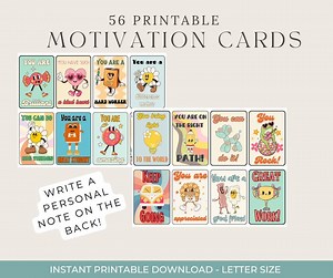 Set of 56 Printable Compliment Kindness Motivation Inspiration Cards for Students Digital Download - Etsy