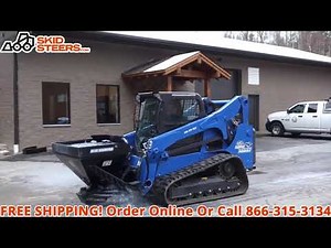 Blue Diamond Material Salt Spreader Skid Steer | Ice Control Demo in Action