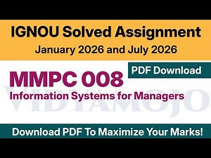 IGNOU MMPC 008 Solved Assignment 2026 PDF Download