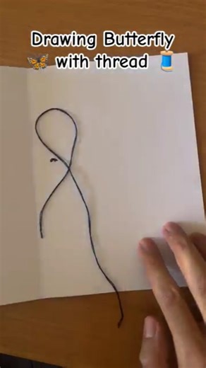 Drawing Butterfly 🦋 with thread 🧵 #art #thread #drawing #butterfly #howtodraw #shorts