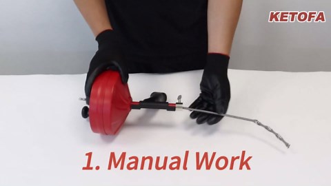 Drain Snake, 35FT 50FT Drain Auger with Drill Adapter, Plumbing Snake Clog Remover with Work Gloves and Storage Bag, Manual or Powered Use for Kitchen, Sink, Sewer and Shower