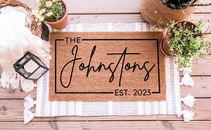 Custom Door Mat, Outdoor, Last Name Doormat, Front Door Decor, Housewarming Gift, Wedding Gift, Closing Gift, Personalized Welcome Doormat - Etsy