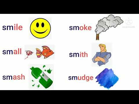 sm words / Consonant blends / Initial blends sm words / Learn Phonics for Kids / Vowel for kids