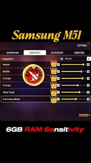 Samsung M51 Headshot sensitivity ⚡Best Sensitivity For Only Headshot 2026😱#ffheadshots #freefire