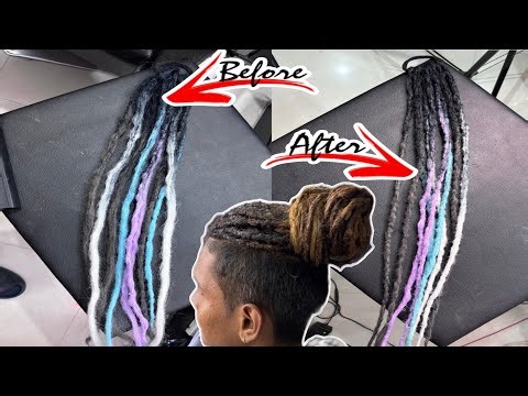 Colored Dreadlock Transformation ✨ | Before & After Loc Repair & Styling