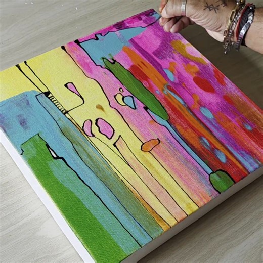 705K views · 5.5K reactions | Easiest acrylic painting ✍️✨️ Simple art for beginners  . . . . . . . #acrylicpainting #easyart #dailyart #art #abstractart #facebookviral #artist #followme | Suraj fine arts | Facebook