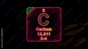 The modern periodic table element Carbon which is showing atomic number, symbol, name, atomic weight and electronic configuration
