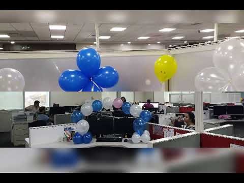 Simple Balloon decoration ideas at office