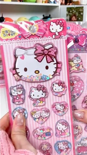 Look at These Hello Kitty 3D Water Stickers 💗 #hellokitty #stickers #3dsticker #kawaii