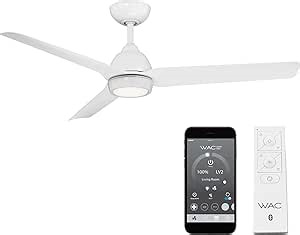 Mocha Indoor/Outdoor 3-Blade Smart Compatible Ceiling Fan 54in Matte White with 3000K LED Light Kit and Remote Control with Wall Cradle. Works with iOS/Android, Alexa, and Google Assistant.