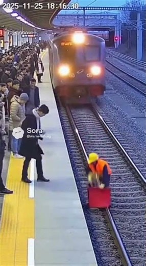 Crowd Froze… But One Man Jumped In to Save the Puppy 😳🚆