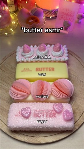 pink butter wax cracking asmr🎀🧁 #asmr #slime #butter #asmrforsleep