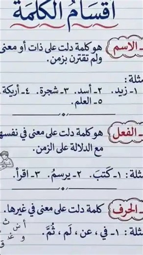 تعلم أقسام الكلمة بطريقة سهلة ومبسطة! 📚✏️ #اللغة_العربية #قواعد_اللغة_العربية #أقسام_الكلمة