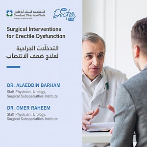 Curious to know about advanced treatment options for erectile dysfunction? Join Dr. Omer Raheem, Urology Staff Physician, in this episode of 'The Doc Is In,' as he discusses prosthetic implants and other long-term solutions if medications don’t work. Learn how #ClevelandClinicAbuDhabi’s patient centric approach restores quality of life. Watch the full episode in the following link: https://youtu.be/yV6U2ugdSAc هل ترغبون بمعرفة المزيد حول الخيارات المتطوّرة المتاحة لعلاج ضعف الانتصاب؟ انضمّوا إلى