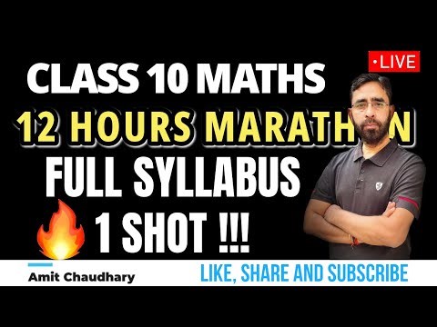 🔥 Full Syllabus Revision in One Shot | Maths Class 10 | 12 Hours Marathon | CBSE Exam 2025 #class10