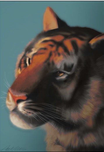 Timelapse of a Stunning Tiger Artwork