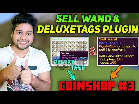How To Make Coin Shop in Minecraft Server | Sell Wand Plugin | DeluxeTags Plugin | CoinShop #3