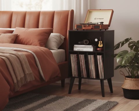 Record Player Stand With Vinyl Storage, Mid Century Turntable Stand Holds 160 Albums, Vinyl Record Storage Cabinet, LP Record Shelf - Etsy