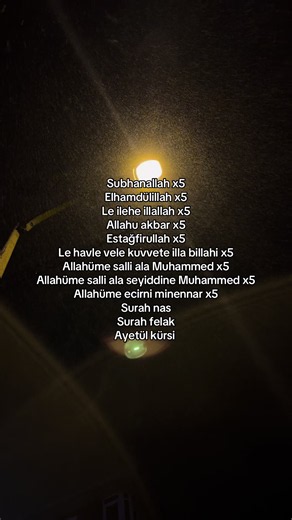 Ayetel Kürsi, Felak ve Nas ile Zikir ve Dualar