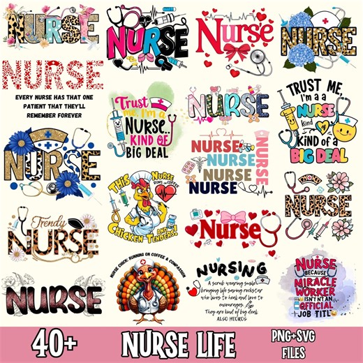 Nurse PNG SVG Bundle | Medical Career Clipart Pack | Nursing School Cricut Designs | Healthcare Graphics | Instant Download - Etsy
