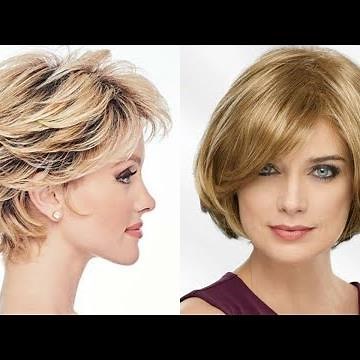 42 CORTES DE PELO MUJERES DE 55+ A 80+ AÑOS CARA REDONDA / CORTE PARA POCO PELO DE MODA PARA MUJERES
