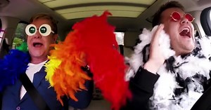 Elton John And James Corden Joke Around During Carpool Karaoke