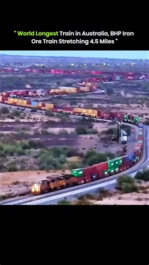 Explore | Technologies | Idea on Instagram: "World's longest train in Australia: BHP Iron Ore beast stretches 4.5 miles (7.3 km) long, hauling 82,000 tons of ore like a steel serpent 🐍🚂🇦🇺 On June 21, 2001, BHP Billiton smashed the Guinness World Record with this monster: 682 wagons, powered by 8 massive GE AC6000CW diesel locomotives (three pairs + two singles), driven by a single pilot over 170 miles (275 km) from Yandi Mine to Port Hedland in Western Australia's Pilbara region. The haul? E