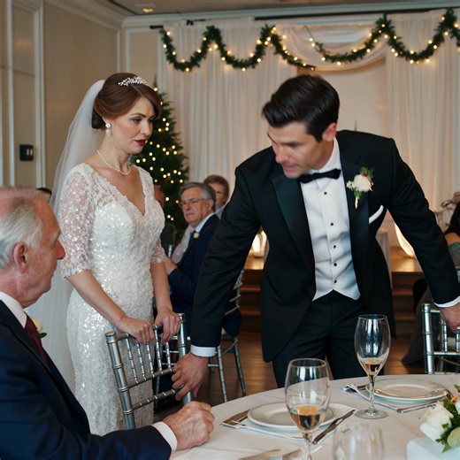 At My Son’s Wedding, His Bride’s Mother Pointed at Me and Snapped: “That’s Not a Father—That’s Just a Man in a Suit.” For a second, I thought I’d misheard her. The jazz band fell quiet, champagne flutes paused halfway to lips, and the Christmas lights strung along the beams seemed to flicker in embarrassment. I just sat there in my navy suit, the one my boy picked out for me, trying to understand how a man could be spoken about like that in front of his own son on what was supposed to be the hap