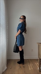 6.2K views · 33 reactions | I AM OBSESSED. My husband needs to take me on a date ASAP.  outfit links: https://amzlink.to/az0tk0l17bc1C denim dress, knee high boots, fall date night outfit, amazon fashion, amazon outfit, Pinterest outfit inspo, fall outfit inspo @amazonfashion | Hey Katie Sue | Facebook
