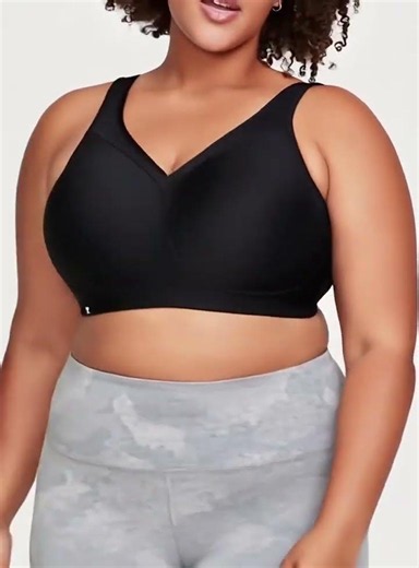 Glamorise Sport Magic Lift Seamless Sports Bra in Black