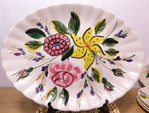 Vintage Blue Ridge Southern Potteries Tiger Lily Platter Plates Bowl Set - Etsy