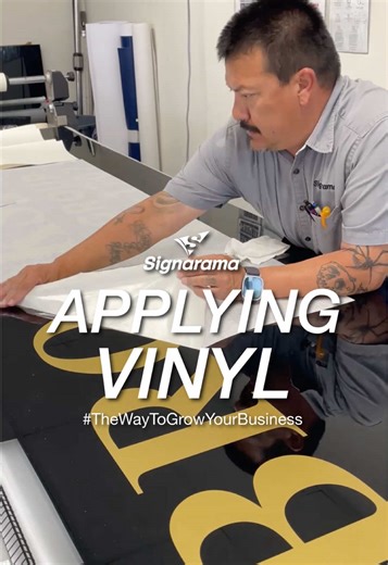 Apply some vinyl graphics with us! #customgraphics #signshop #howitsmade #behindthescenes